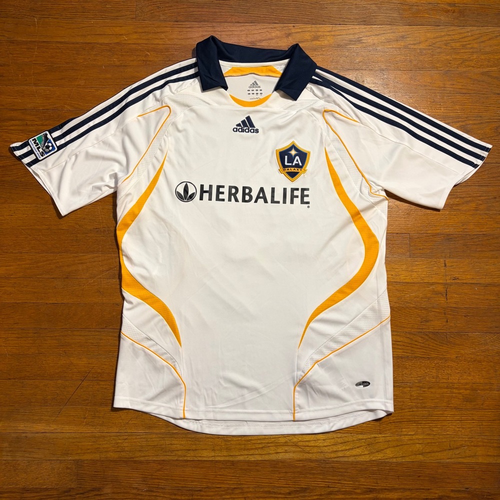 Adidas LA Galaxy 2007 David Beckham 23 MLS Soccer Jersey White Large